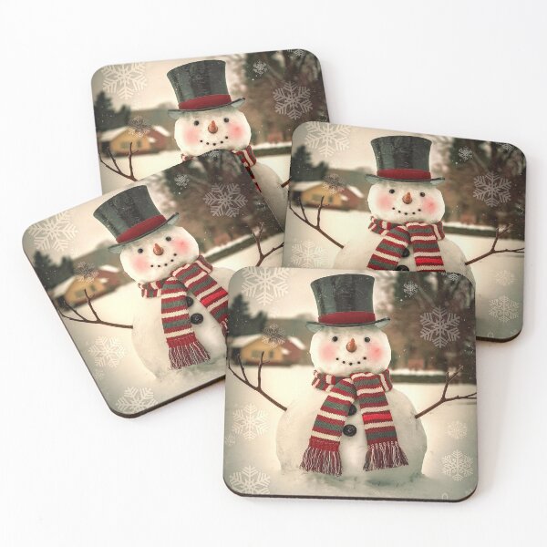Item preview, Vintage Snowman 1950s Christmas Winter Scene designed and sold by ZetaDream.