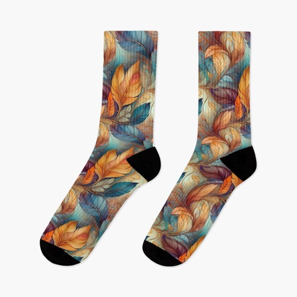 Item preview, Feather and leaf inspired colourful warm dreamy autumn floral #32 designed and sold by GeoffBeattie.