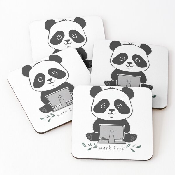 Item preview, Work hard panda version super cute hacker panda designed and sold by The Velvet Vault.