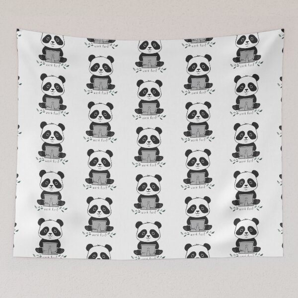 Item preview, Work hard panda version super cute hacker panda designed and sold by RAZ1995.