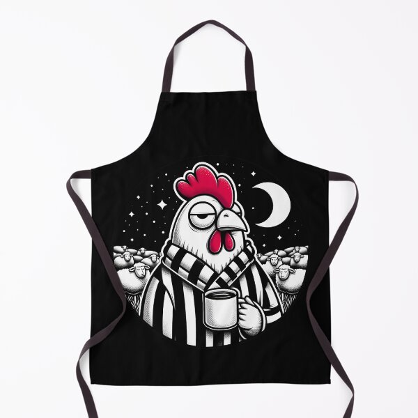 Item preview, Rooster in a Striped Bathrobe Drinking Coffee at Night designed and sold by FrozenRoscoe.