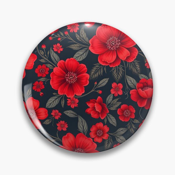 Item preview, Red floral pattern designed and sold by Rocklights.