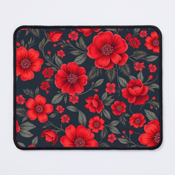 Item preview, Red floral pattern designed and sold by Rocklights.
