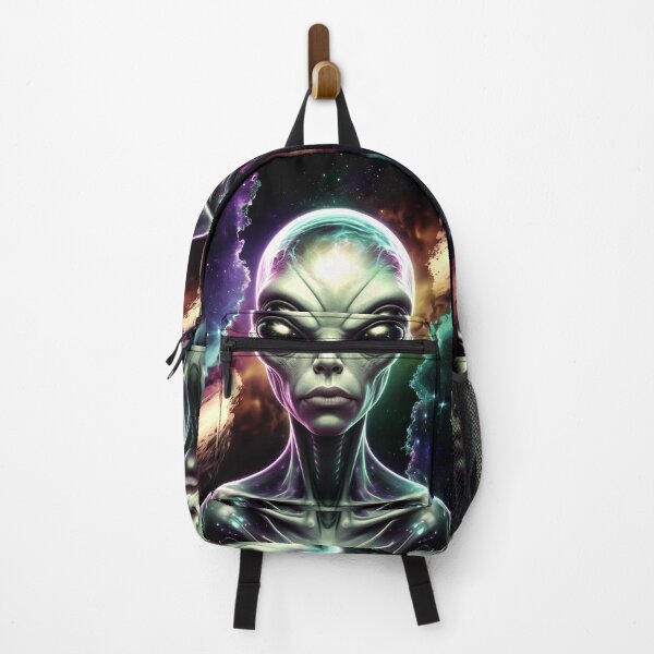 Item preview, Realistic Sci-Fi Alien in Psychedelic Cosmic Scene designed and sold by ZetaDream.