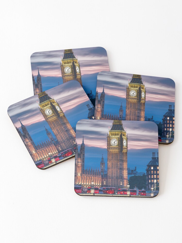 Thumbnail 1 of 5, Coasters (Set of 4), Big Ben At Dusk designed and sold by Patricks-Art.