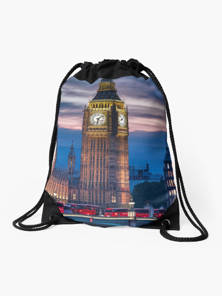 Thumbnail 1 of 3, Drawstring Bag, Big Ben At Dusk designed and sold by Patricks-Art.