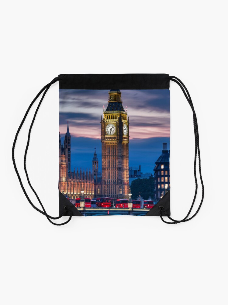 Thumbnail 2 of 3, Drawstring Bag, Big Ben At Dusk designed and sold by Patricks-Art.