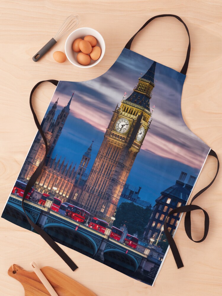 Thumbnail 1 of 6, Apron, Big Ben At Dusk designed and sold by Patricks-Art.