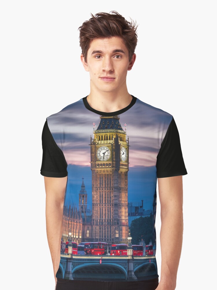 Thumbnail 1 of 5, Graphic T-Shirt, Big Ben At Dusk designed and sold by Patricks-Art.