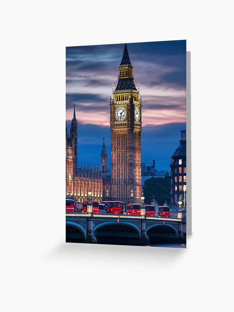 Thumbnail 1 of 2, Greeting Card, Big Ben At Dusk designed and sold by Patricks-Art.
