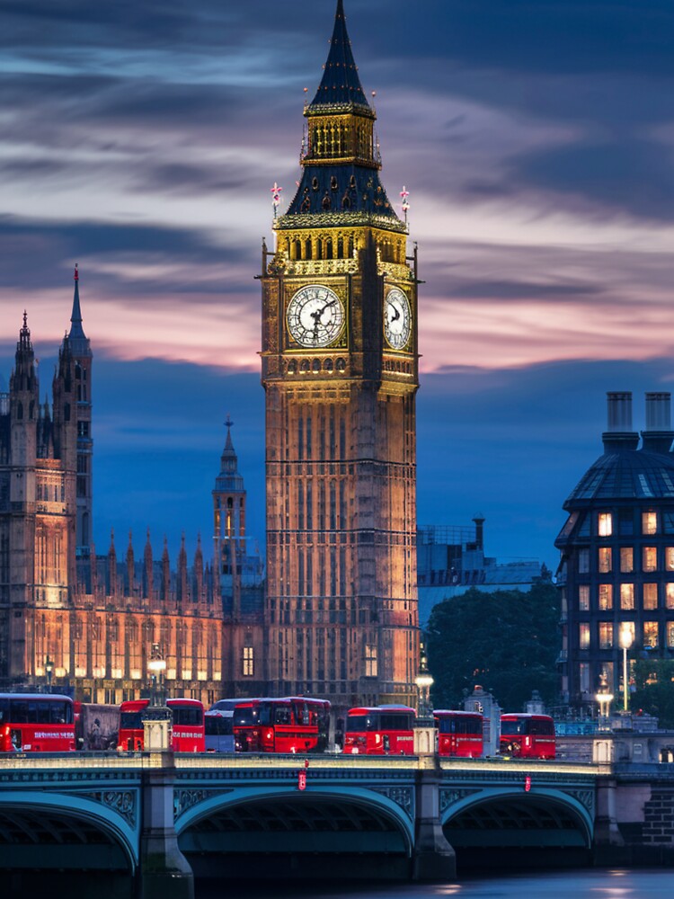 Thumbnail 3 of 3, Sticker, Big Ben At Dusk designed and sold by Patricks-Art.