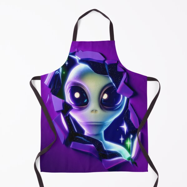 Item preview, 3D Alien Peeking Through Cosmic Purple Rift designed and sold by ZetaDream.