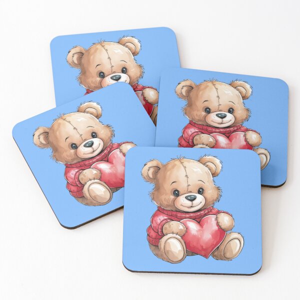 Item preview, A cute brown teddy bear wearing a red knitted sweater designed and sold by 123ks.