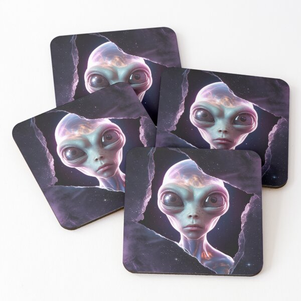 Item preview, Realistic 3D Alien Emerging from Cosmic Rift designed and sold by ZetaDream.
