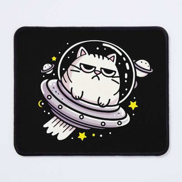 Item preview, Grouchy Cat Flying in a UFO designed and sold by FrozenRoscoe.