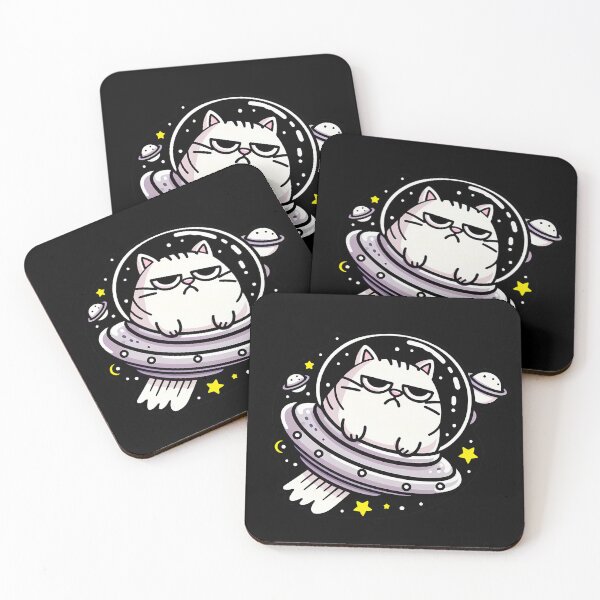 Item preview, Grouchy Cat Flying in a UFO designed and sold by FrozenRoscoe.