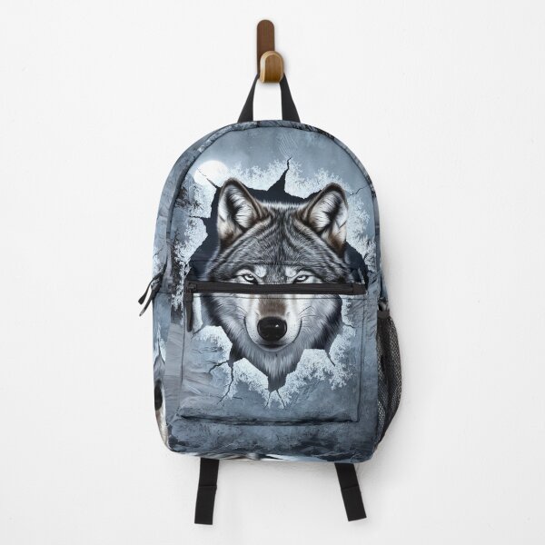 Item preview, Realistic Wolf Emerging Through Icy Winter Scene designed and sold by ZetaDream.