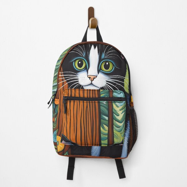 Item preview, Folk Art Kitten exploring Vancouver's Redwood Trees designed and sold by Colin Bentham.