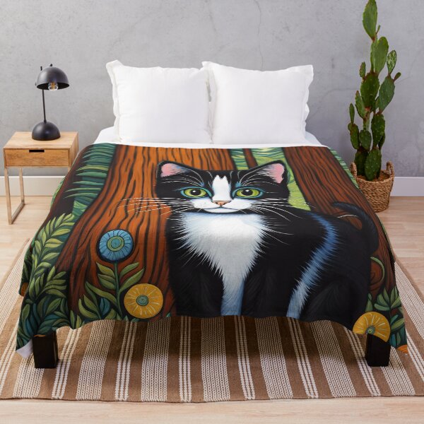 Item preview, Folk Art Kitten exploring Vancouver's Redwood Trees designed and sold by Colin Bentham.