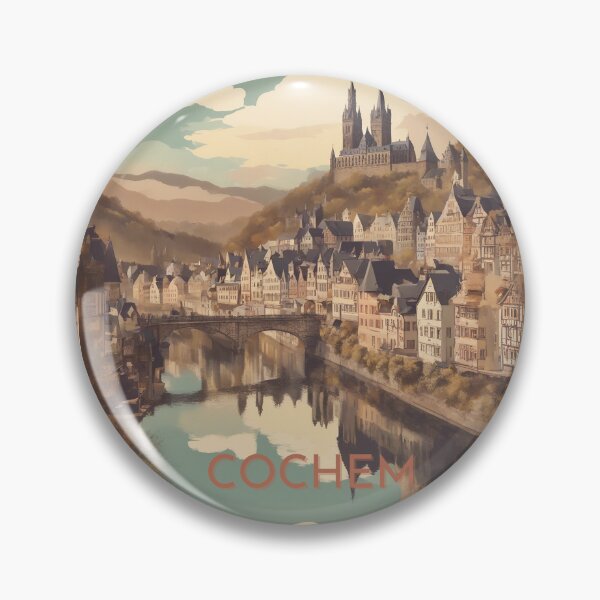 Item preview, Cochem on the Moselle in vintage style designed and sold by KarakitAI.