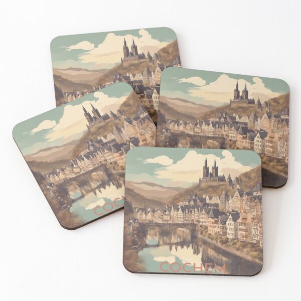 Item preview, Cochem on the Moselle in vintage style designed and sold by KarakitAI.