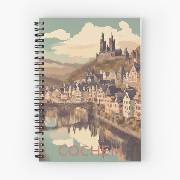 Item preview, Cochem on the Moselle in vintage style designed and sold by KarakitAI.