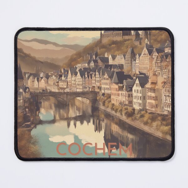 Item preview, Cochem on the Moselle in vintage style designed and sold by KarakitAI.