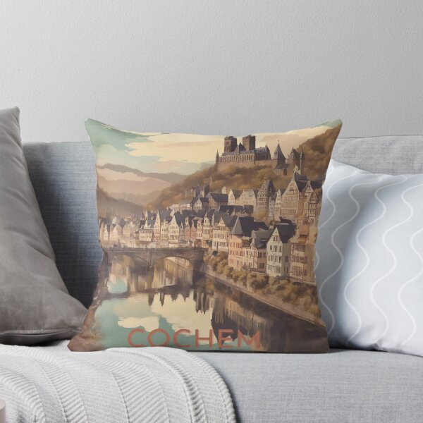 Item preview, Cochem on the Moselle in vintage style designed and sold by KarakitAI.