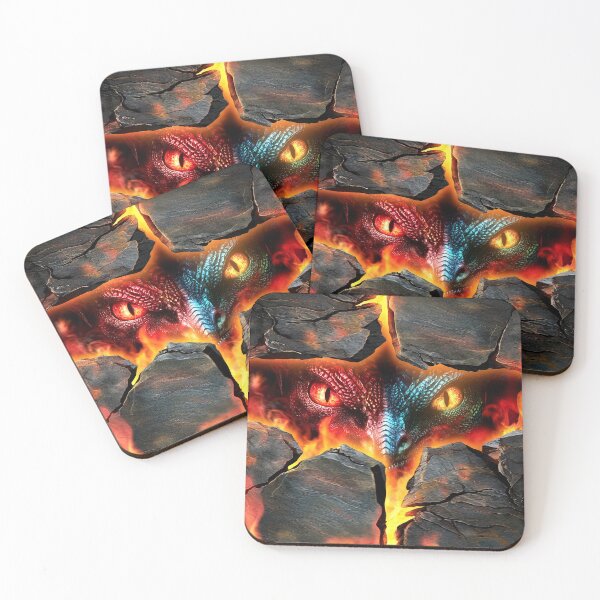 Item preview, Mythical Dragon Eyes in Fiery Cracked Stone designed and sold by ZetaDream.