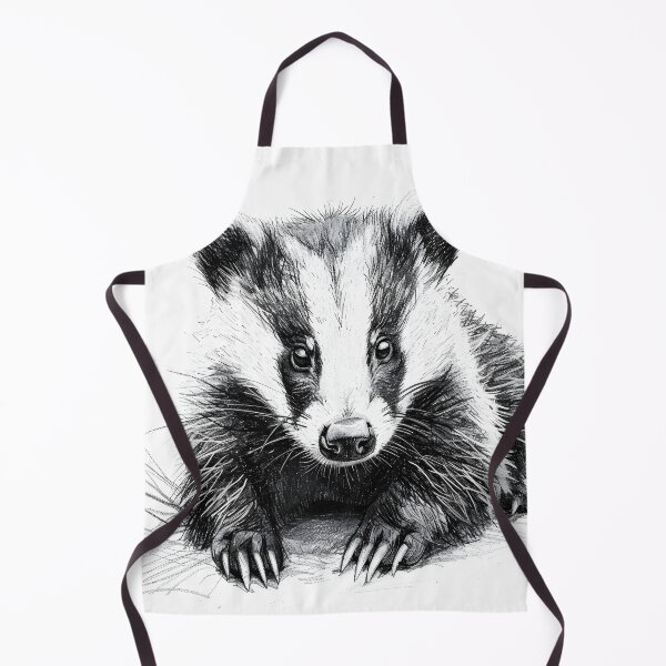 Item preview, Black and white Badger pencil drawing designed and sold by Pencil-Art.