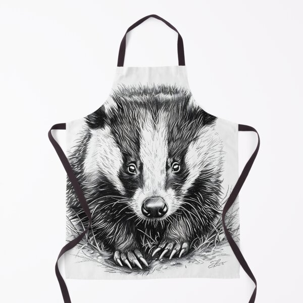 Item preview, Black and white Badger pencil drawing designed and sold by Pencil-Art.