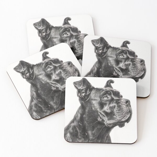 Item preview, Black and white Cane Corso pencil drawing designed and sold by Pencil-Art.