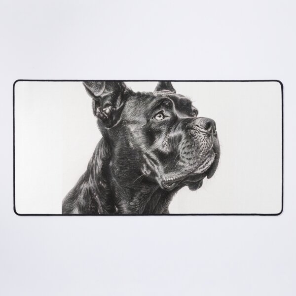 Item preview, Black and white Cane Corso pencil drawing designed and sold by Pencil-Art.