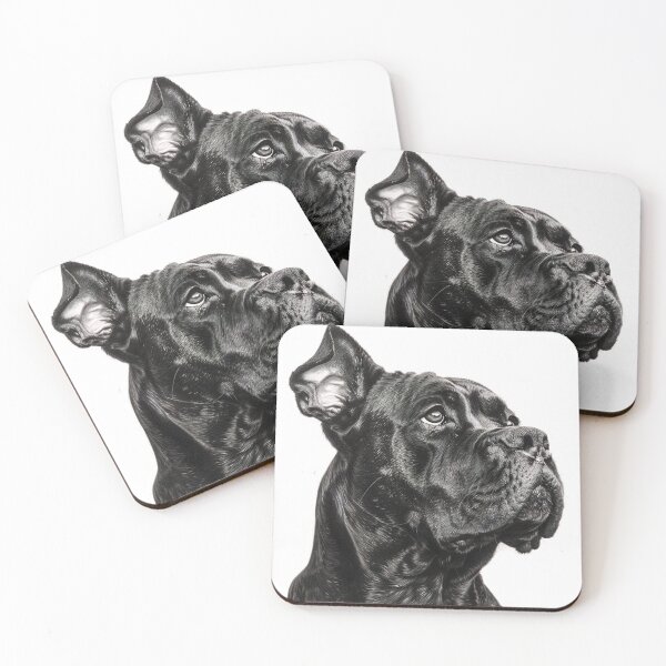 Item preview, Black and white Cane Corso pencil drawing designed and sold by Pencil-Art.