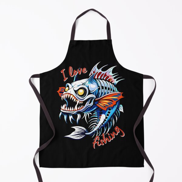 Item preview, I Love Fishing - Scary Skeleton Fish with Sharp Teeth Design designed and sold by VikArtStudio.