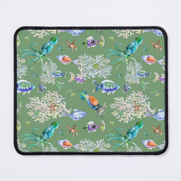 Item preview, Underwater life Green designed and sold by Alessandro Remo Mazzoni Remotextiles.