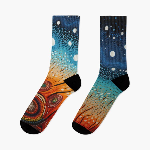 Item preview, Aboriginal Inspired Dot Art - Deep Sea Fire Flowers designed and sold by GrinGalore.