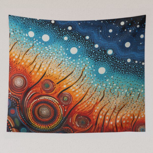 Item preview, Aboriginal Inspired Dot Art - Deep Sea Fire Flowers designed and sold by GrinGalore.
