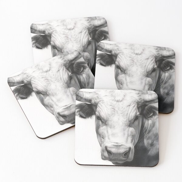 Item preview, Black and white Bull pencil drawing designed and sold by Pencil-Art.