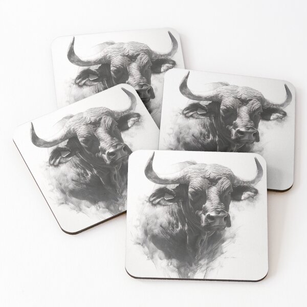 Item preview, Black and white Bull pencil drawing designed and sold by Pencil-Art.