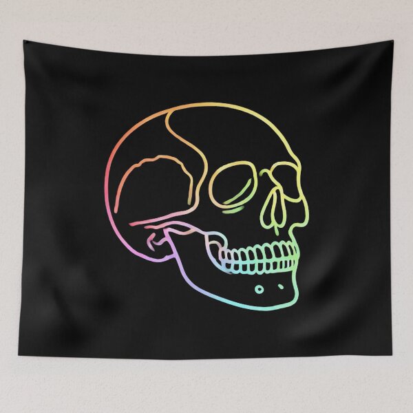 Item preview, Colorful Rainbow Skull Outline designed and sold by Blink Art Studio.