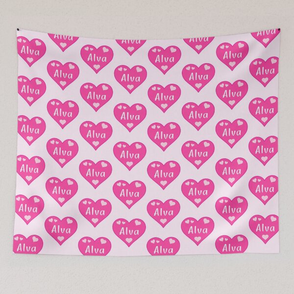 Item preview, Alva Name Pink Heart  designed and sold by Jeallan Designs.