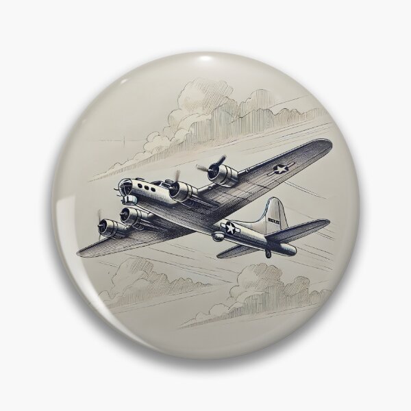 Artikelvorschau, Majestätischer B-17 Bomber im Flug – Dynamische Skizzenkunst entworfen und verkauft von Windy-market.