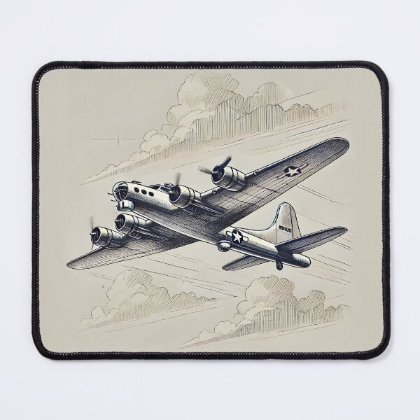 Item preview, Majestic B-17 Bomber in Flight - Dynamic Sketch Art designed and sold by Windy-market.