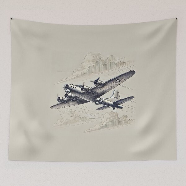 Item preview, Majestic B-17 Bomber in Flight - Dynamic Sketch Art designed and sold by Windy-market.