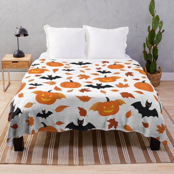 Item preview, Helloween pattern | pumpkin, bat, autumn leaves designed and sold by KOSARTbyDiana.