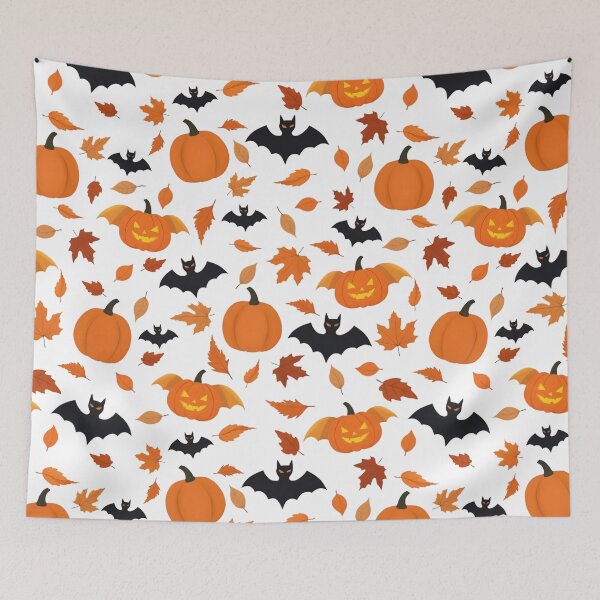 Item preview, Helloween pattern | pumpkin, bat, autumn leaves designed and sold by KOSARTbyDiana.