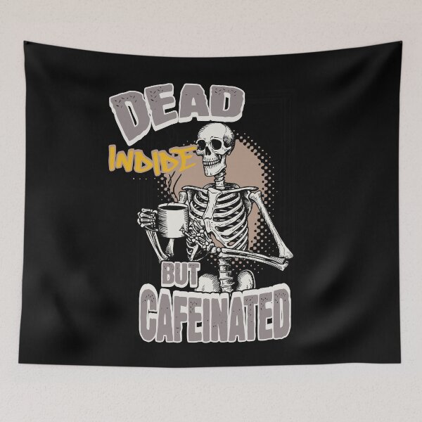 Item preview, Dead Inside But Cafeinated Halloween Coffee Design designed and sold by LuminOrb.