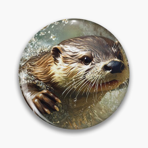 Item preview, An otter emerging from Water - Wildlife photo 2 designed and sold by TheArtistOf2022.