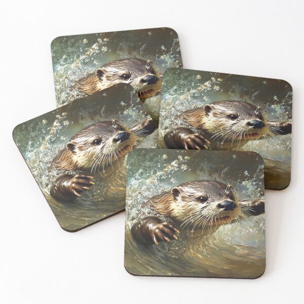 Item preview, An otter emerging from Water - Wildlife photo 2 designed and sold by TheArtistOf2022.